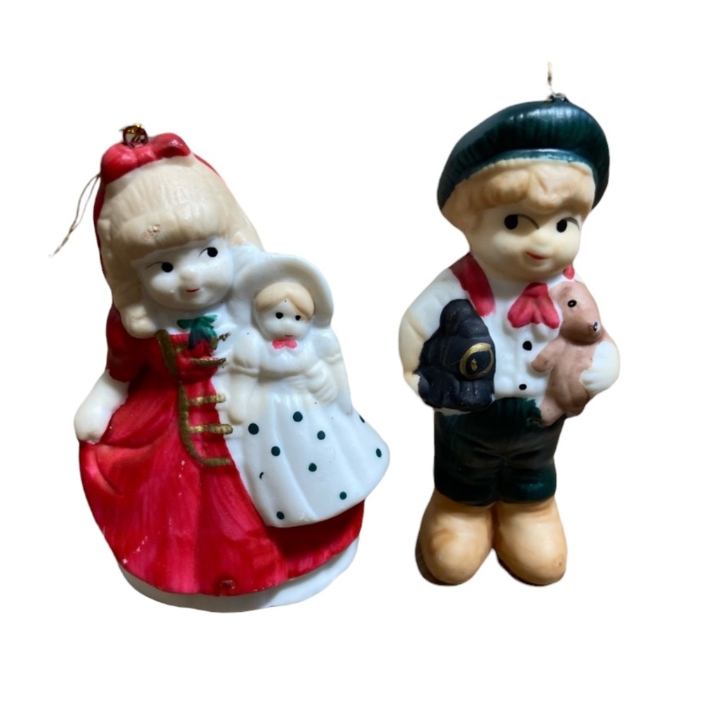 Christmas Around the World Vintage Boy and Girl Christmas XMas Ornament Set